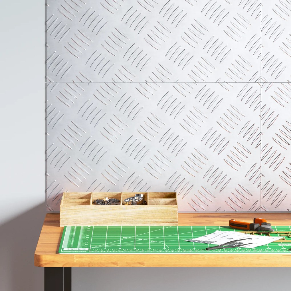 vidaXL Placas Checker de Alumínio - Conjunto de 4, Antiderrapante, 50x30 cm