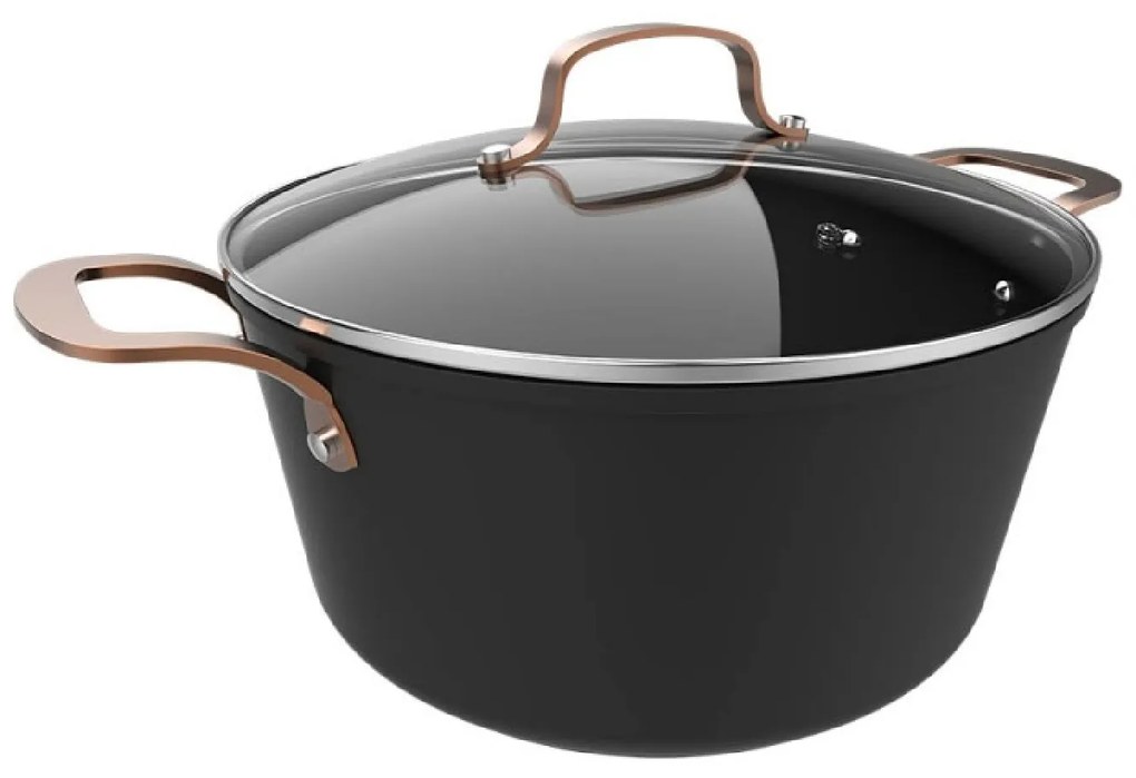 Panela Polka Fantasy 28 Pot Golden Diâmetro 28 cm, capacidade 7,1 l, alumínio forjado, revestimento antiaderente Platinum Plus Teflon, livre PFOA, ade