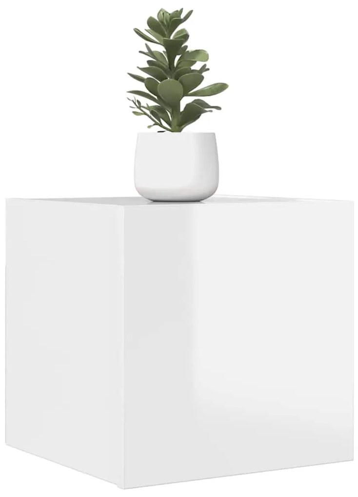vidaXL Móvel de TV de parede 4 pcs 30,5x30x30 cm branco brilhante