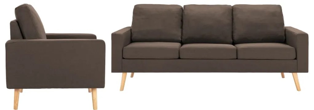 vidaXL 2 pcs conjunto de sofás tecido castanho