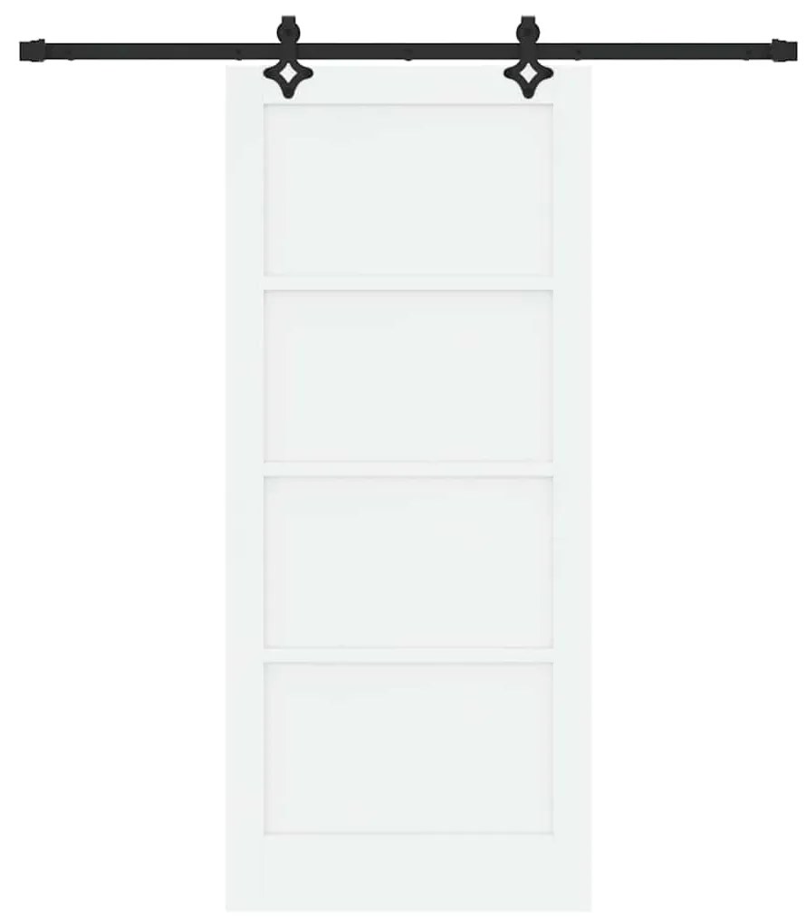 Porta Deslizante com Conjunto de Ferragens Branca 86x198.5 cm Madeira