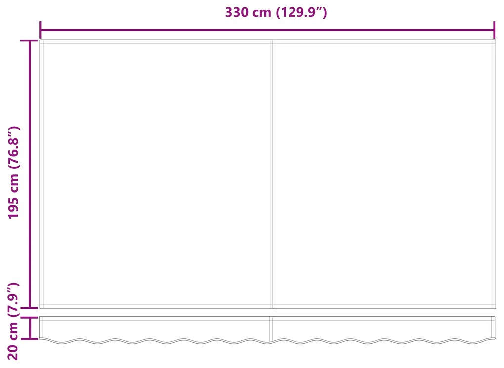Toldo Retrátil Automático Vermelho e Branco 350x200 cm