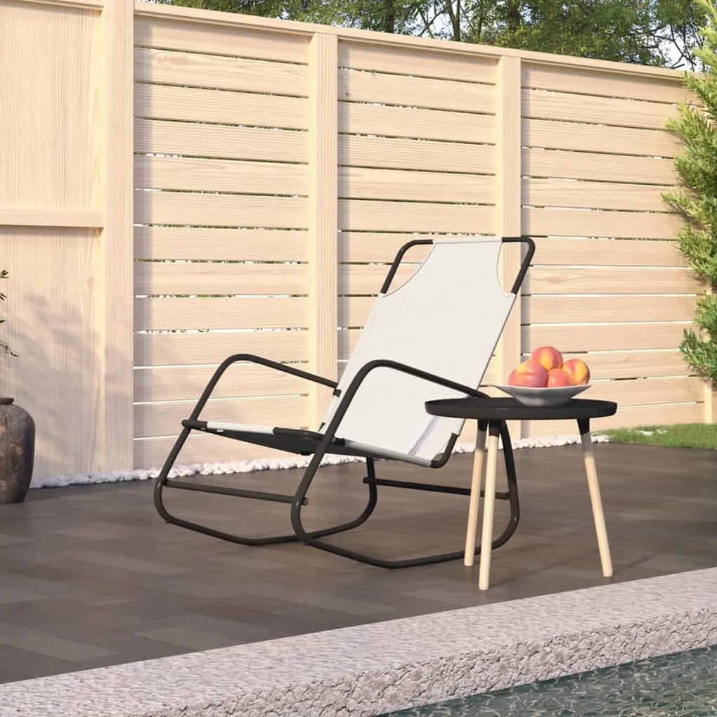 318126 vidaXL Espreguiçadeira baloiço aço e textilene cor creme