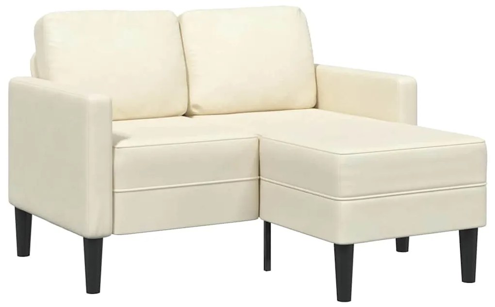 vidaXL Sofá 2 lugares com Chaise em L 125 cm veludo creme