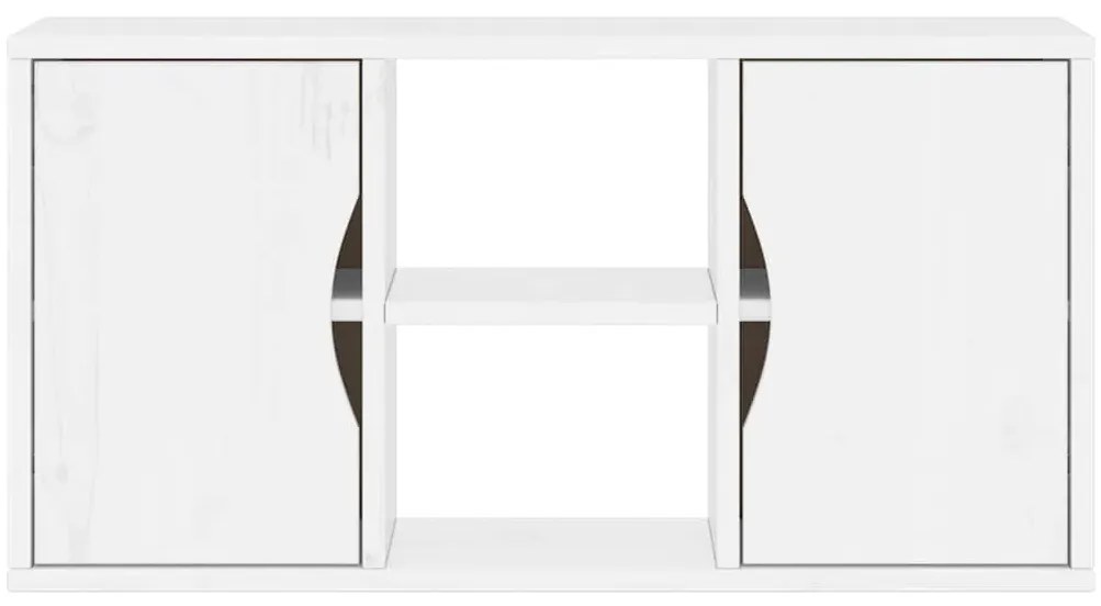 Armário para TV 79x24x40 cm Madeira maciça de pinho Branco