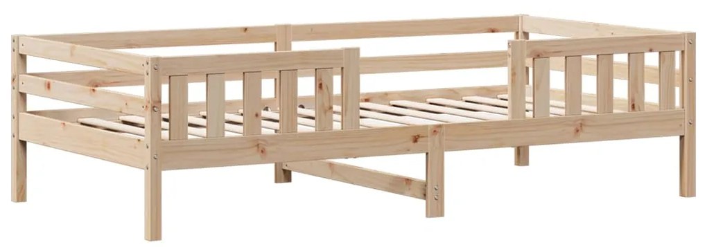 Estrutura de cama com telhado 75x190 cm madeira de pinho maciça