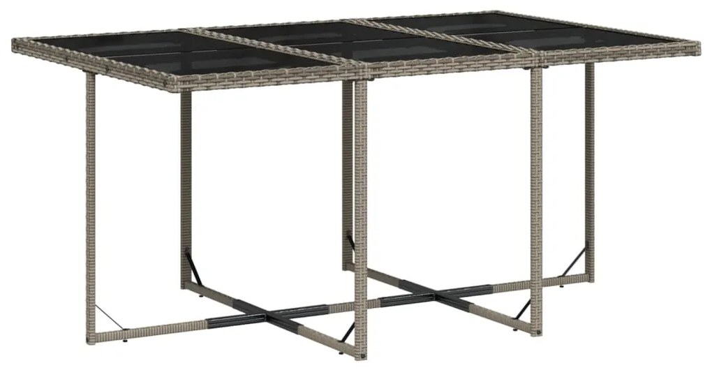 11 pcs conjunto jantar p/ jardim c/ almofadões vime PE cinzento