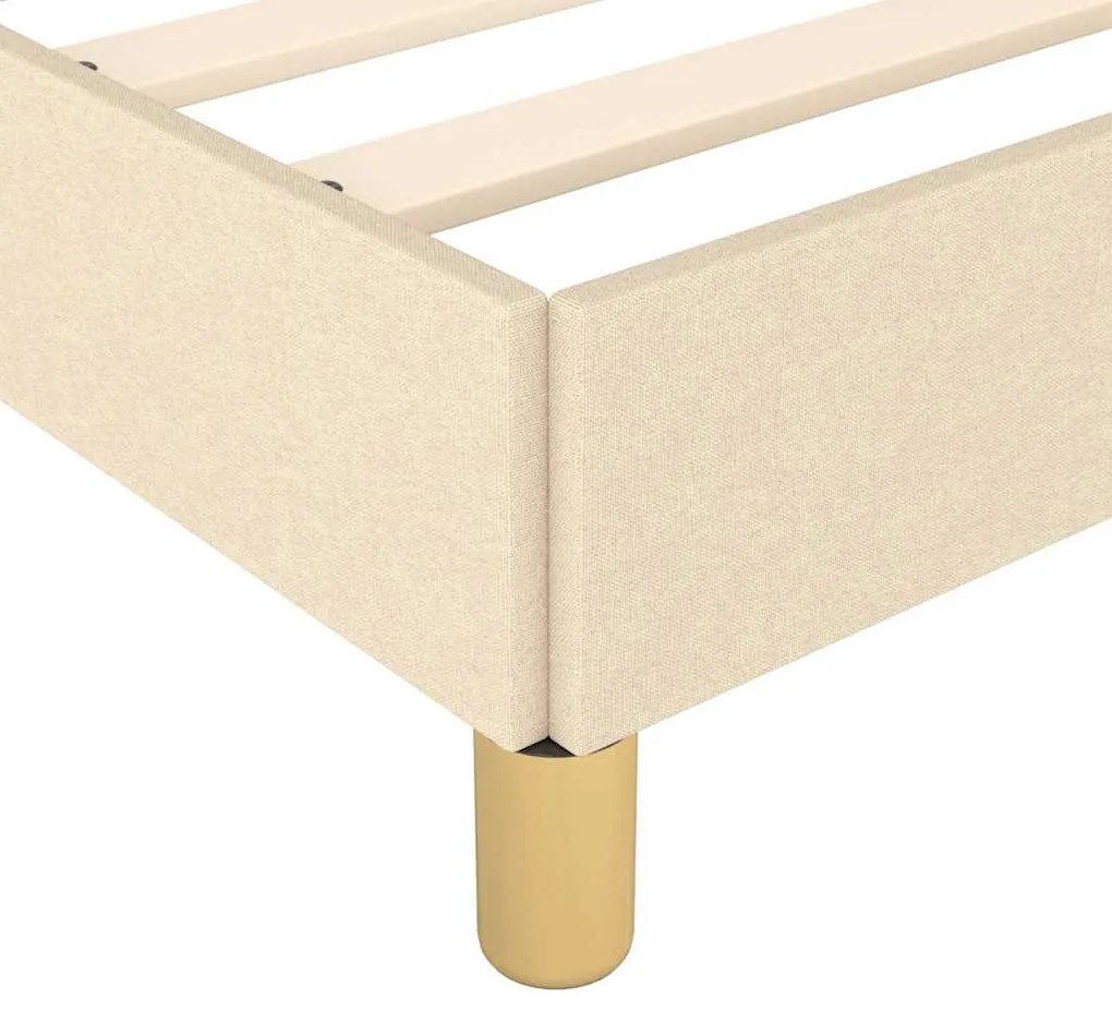 Estrutura de cama sem colchão 160x200 cm tecido cor creme