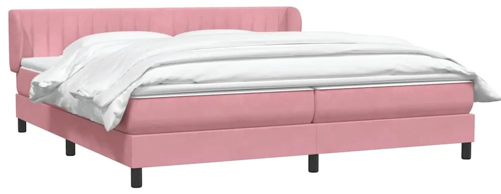 Cama com molas/colchões 180x220 cm veludo rosa