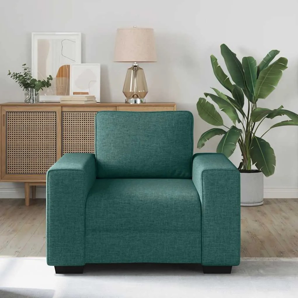 Poltrona 60 cm tecido verde-escuro
