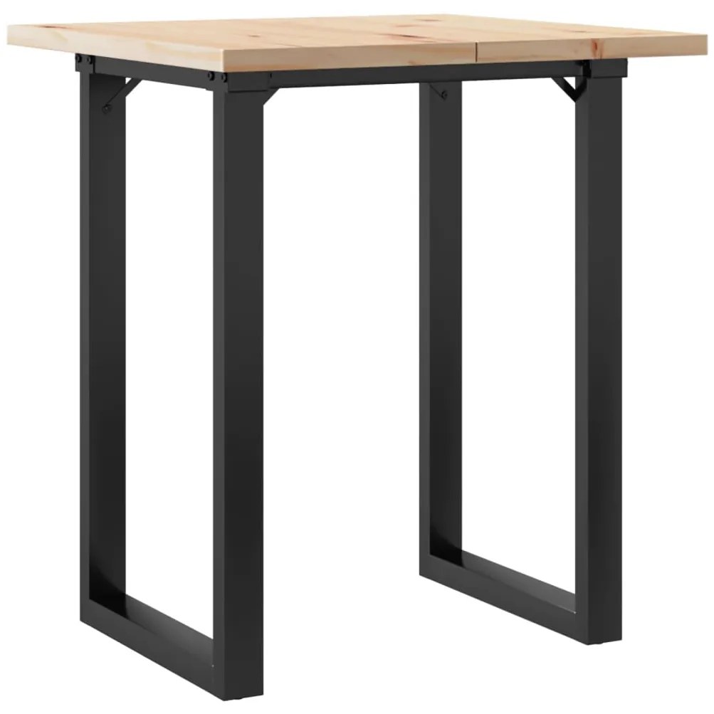 Mesa de jantar estrutura em O 60x60x75,5 cm pinho/aço
