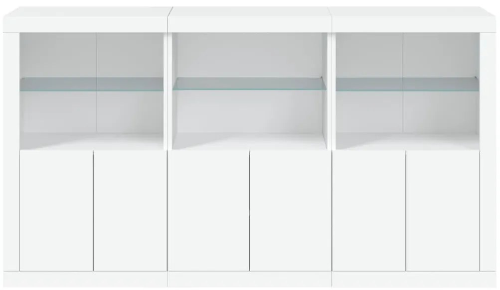 Aparador com luzes LED 181,5x37x100 cm branco