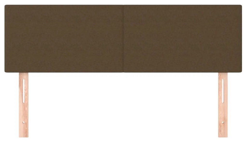 Cabeceira de cama 2 pcs tecido 72x5x78/88 cm castanho-escuro
