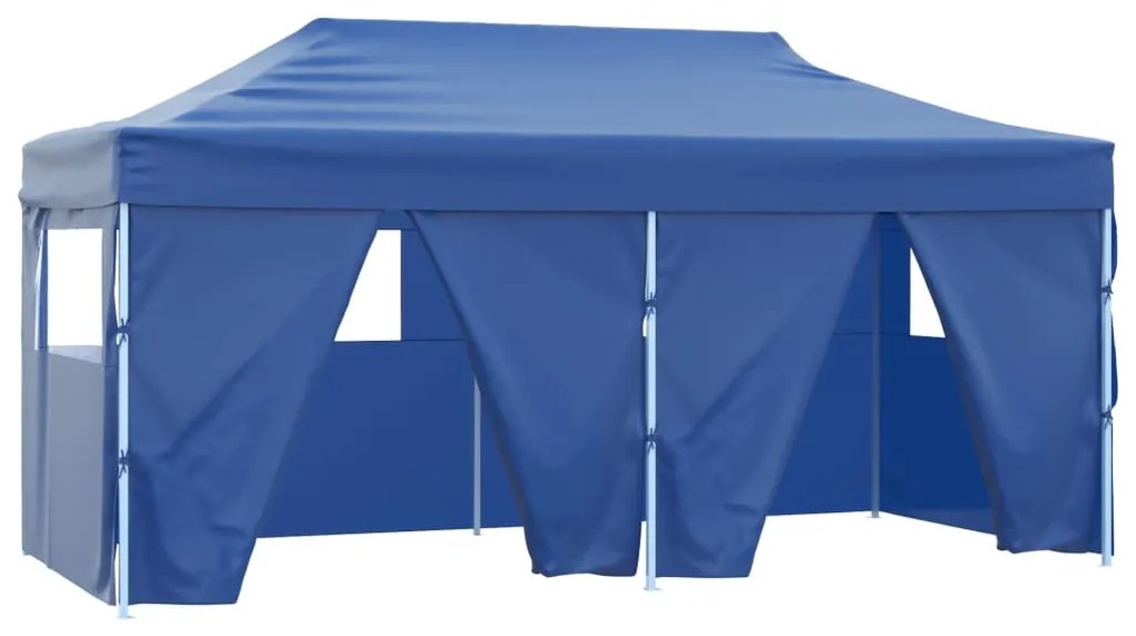 Tenda dobrável profissional festas 4 paredes 3x6m aço azul