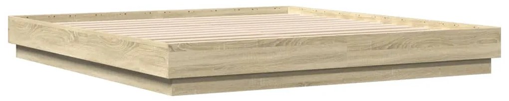 Estrutura de cama com luzes LED 180x200 cm carvalho sonoma