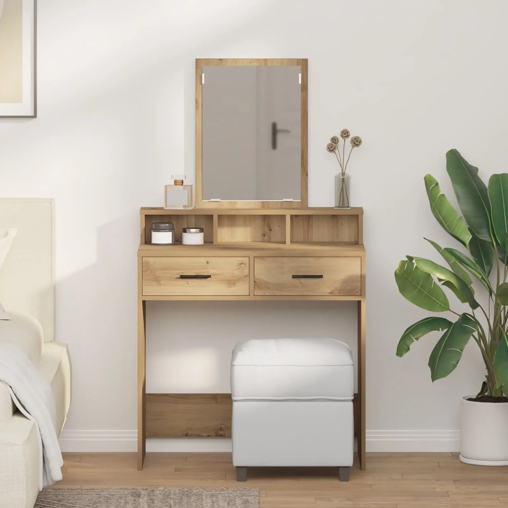 Tocador vidaXL com Gavetas Carvalho Artisan 79x41x140 cm