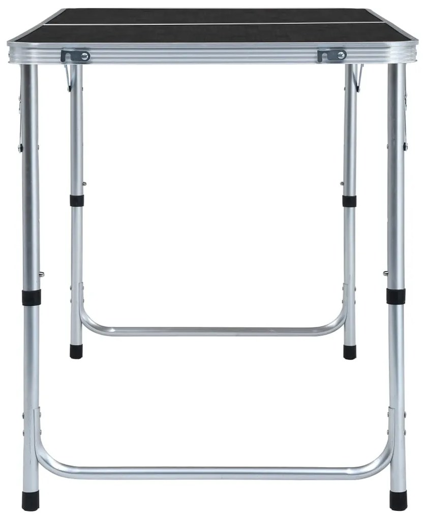 Mesa de campismo dobrável 120x60 cm alumínio cinzento