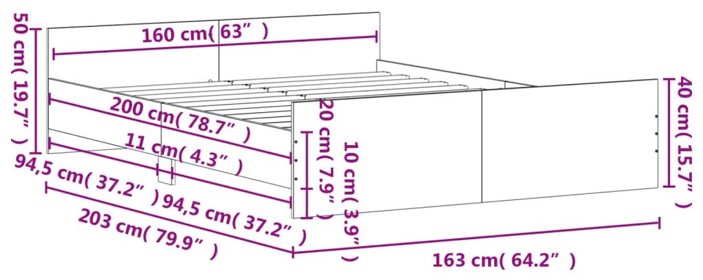 Estrutura de Cama Moona - 160x200 cm - Branco - Design Moderno