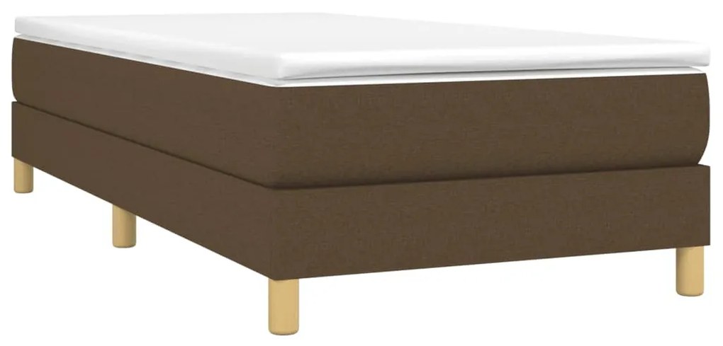 Estrutura de cama 90x190 cm tecido castanho-escuro