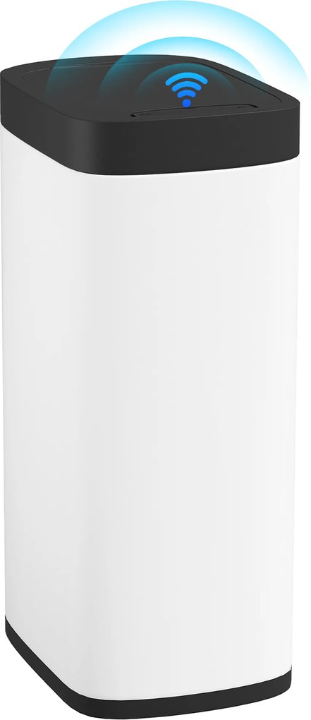 Caixote do lixo de cozinha automático de 50 L, com sensor de movimento, funciona a pilhas, 26,5 x 35,5 x 68 cm, creme