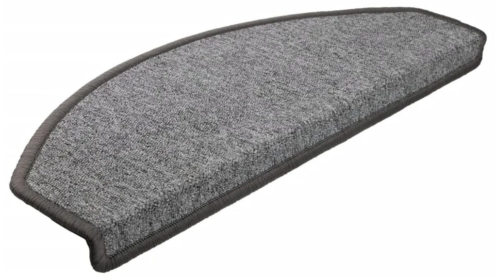 Tapetes de escada 15 pcs 65x24x4 cm cinzento escuro