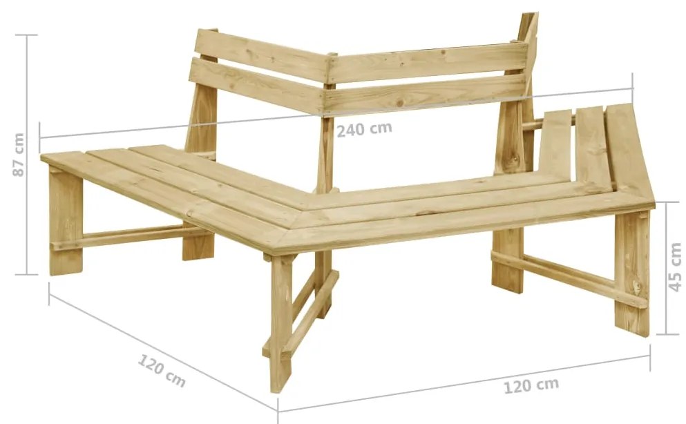 Banco de jardim 240 cm pinho impregnado
