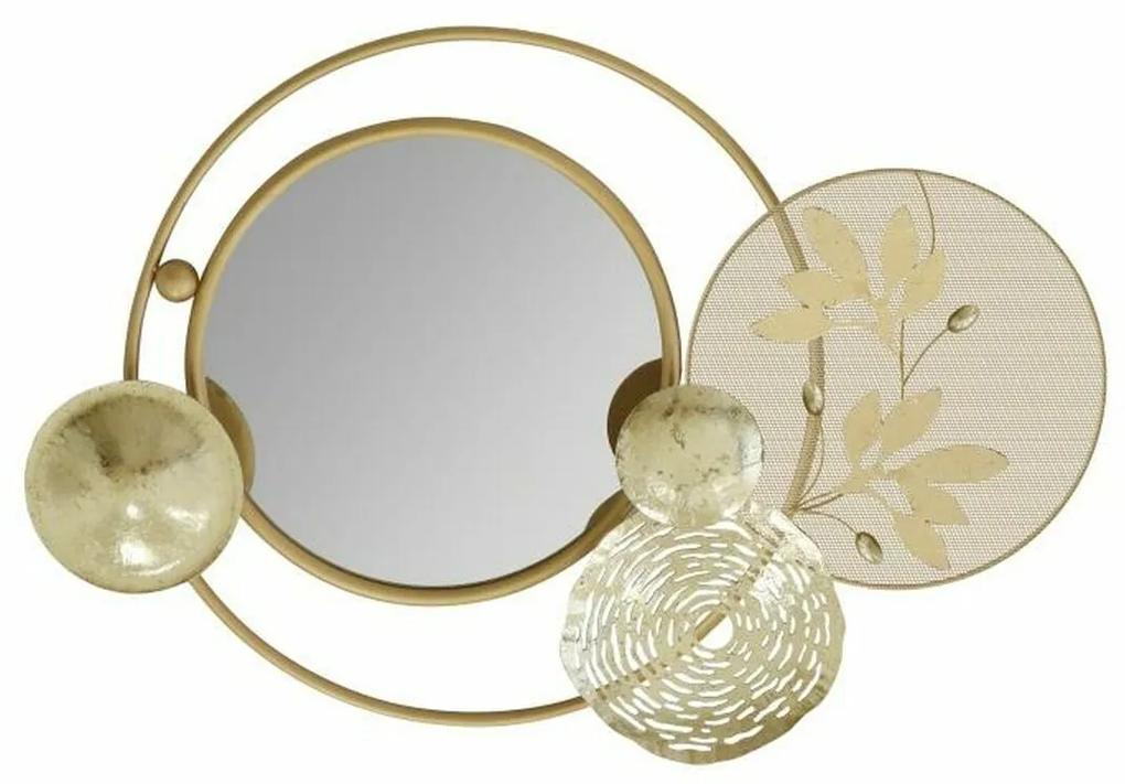 Decoração de Parede DKD Home Decor Espelho Dourado Metal Círculos (74,3 x 6,4 x 51 cm)