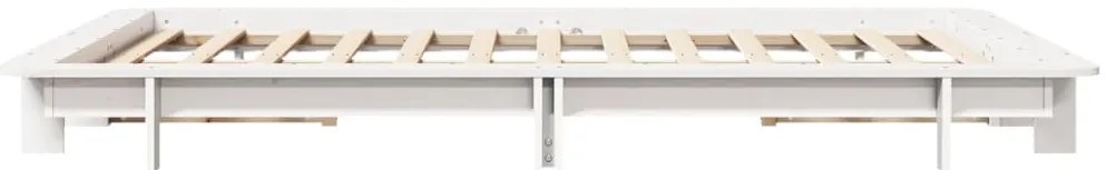 Cama sem colchão 150x200 cm madeira de pinho maciça branco