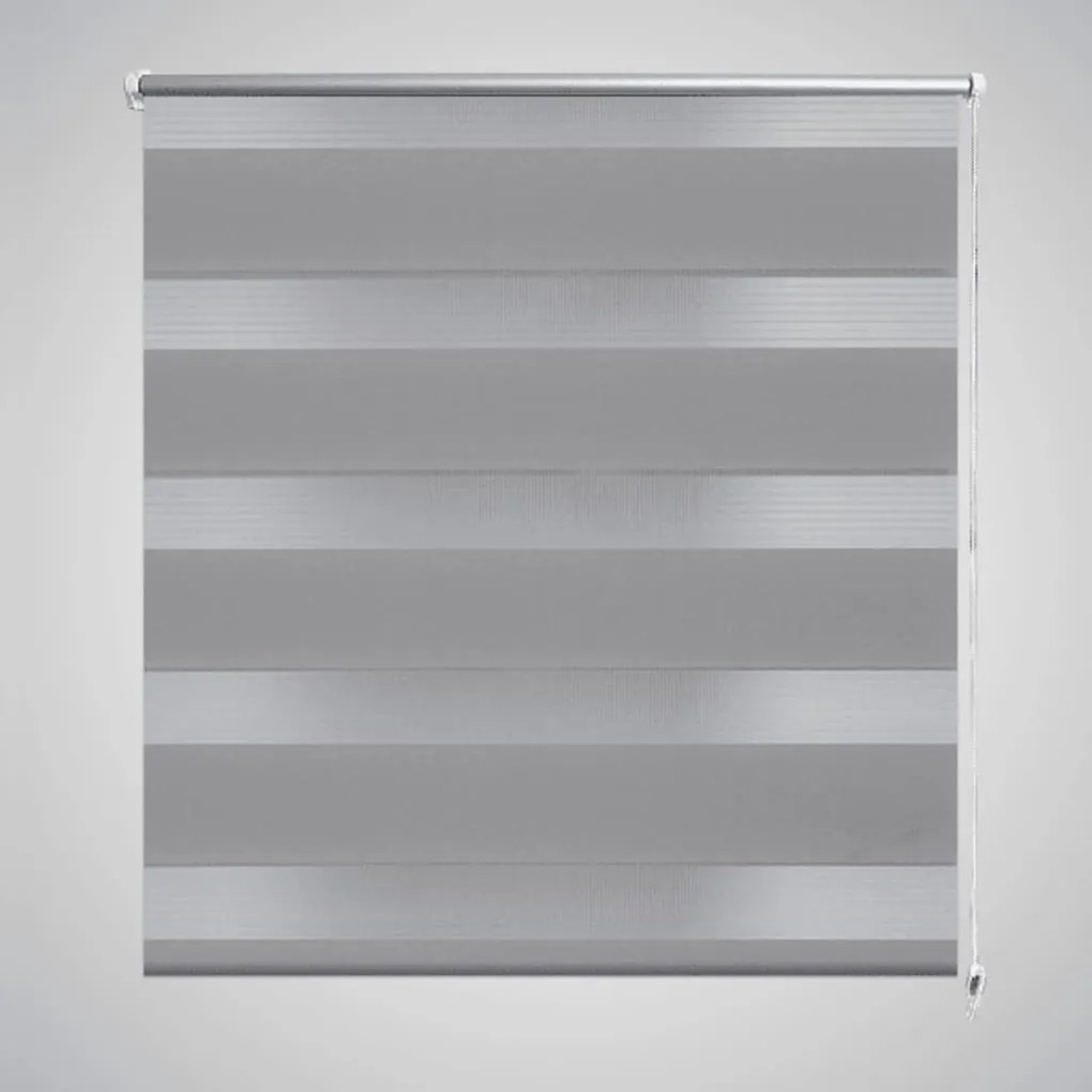 Estore de rolo 40 x 100 cm, linhas de zebra / Cinza