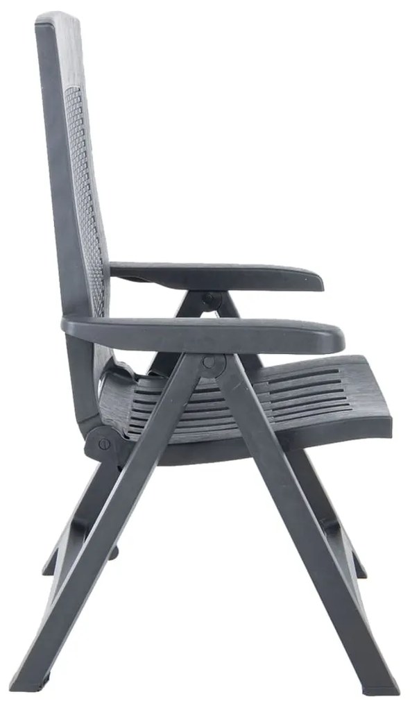 Cadeiras de jardim reclináveis 2 pcs plástico antracite