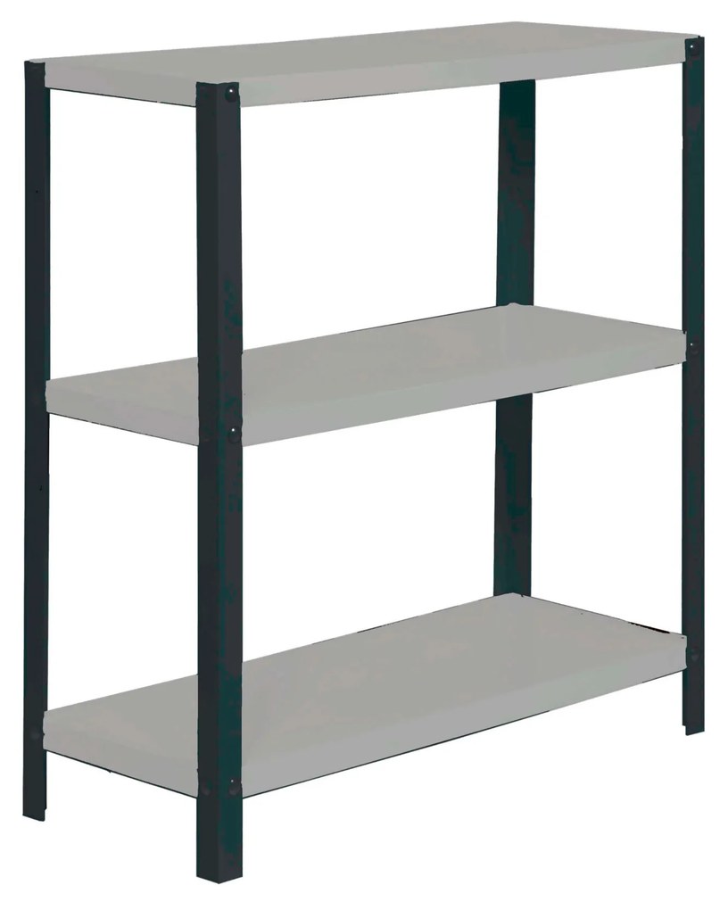 Estante com 3 Prateleiras SIMONHOME CLASSIC PLUS 3/300 ANTRACITE/GALVANIZADA Capacidade P/ prateleira 100 Kg Dimensões 900x1000x300 mm