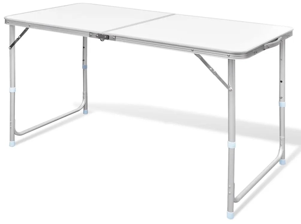 41325 vidaXL Mesa dobrável, para campismo, de altura ajustável, em aluminio