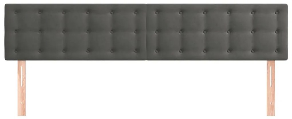 Cabeceira de cama 2 pcs veludo 80x5x78/88 cm cinzento-escuro