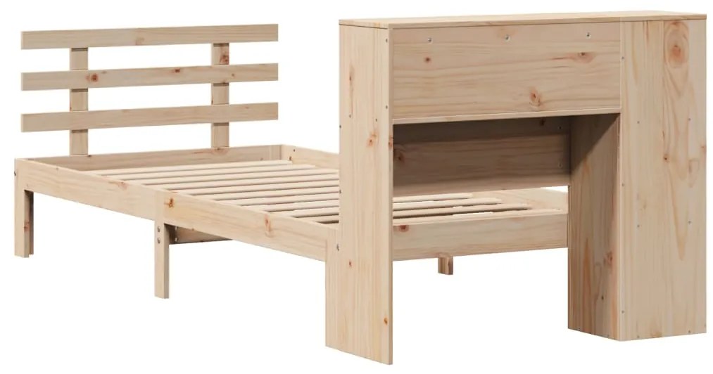 Cama com estante sem colchão 100x200 cm pinho maciço