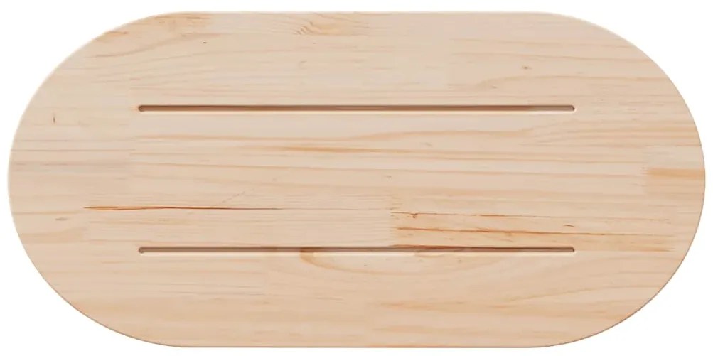 Tampo de mesa oval 80x40x2,5 cm madeira de pinho maciça