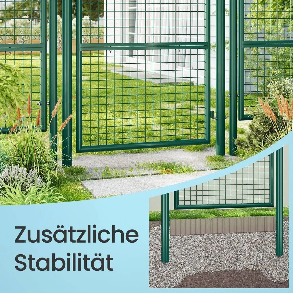 Portão de jardim, porta de jardim, aço galvanizado 106 x 6 x 170 cm Verde