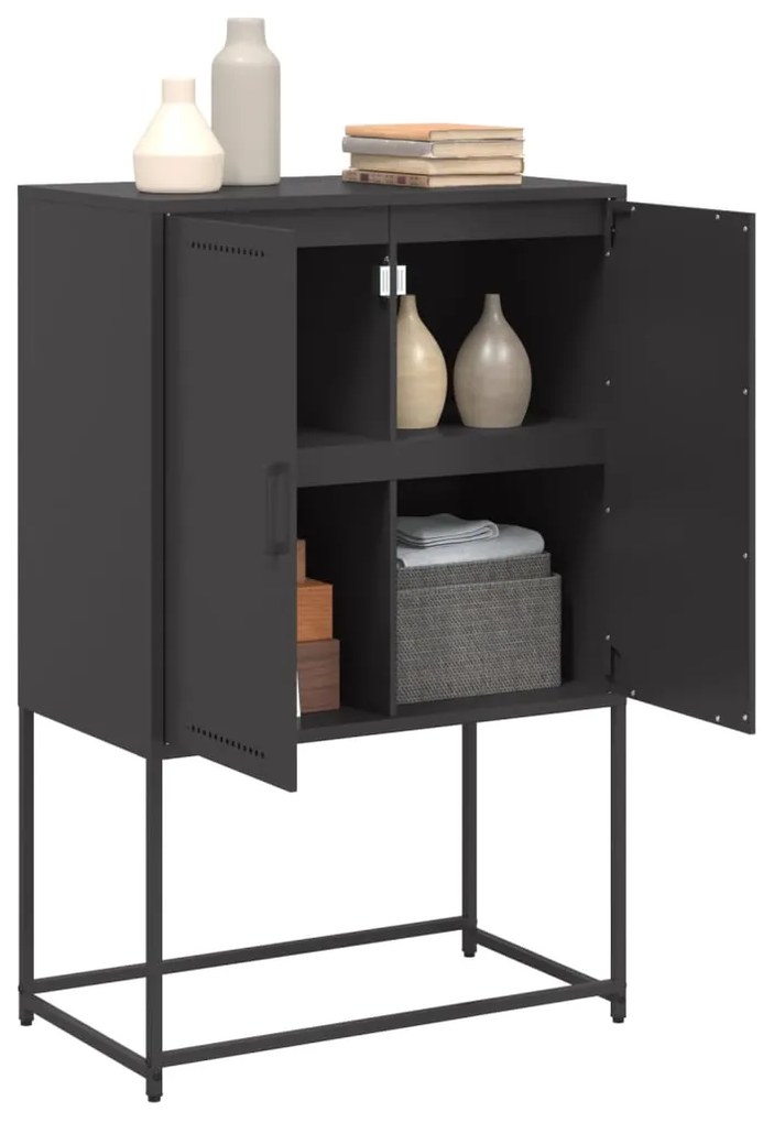 Aparador alto 68,5x38,5x107 cm aço preto