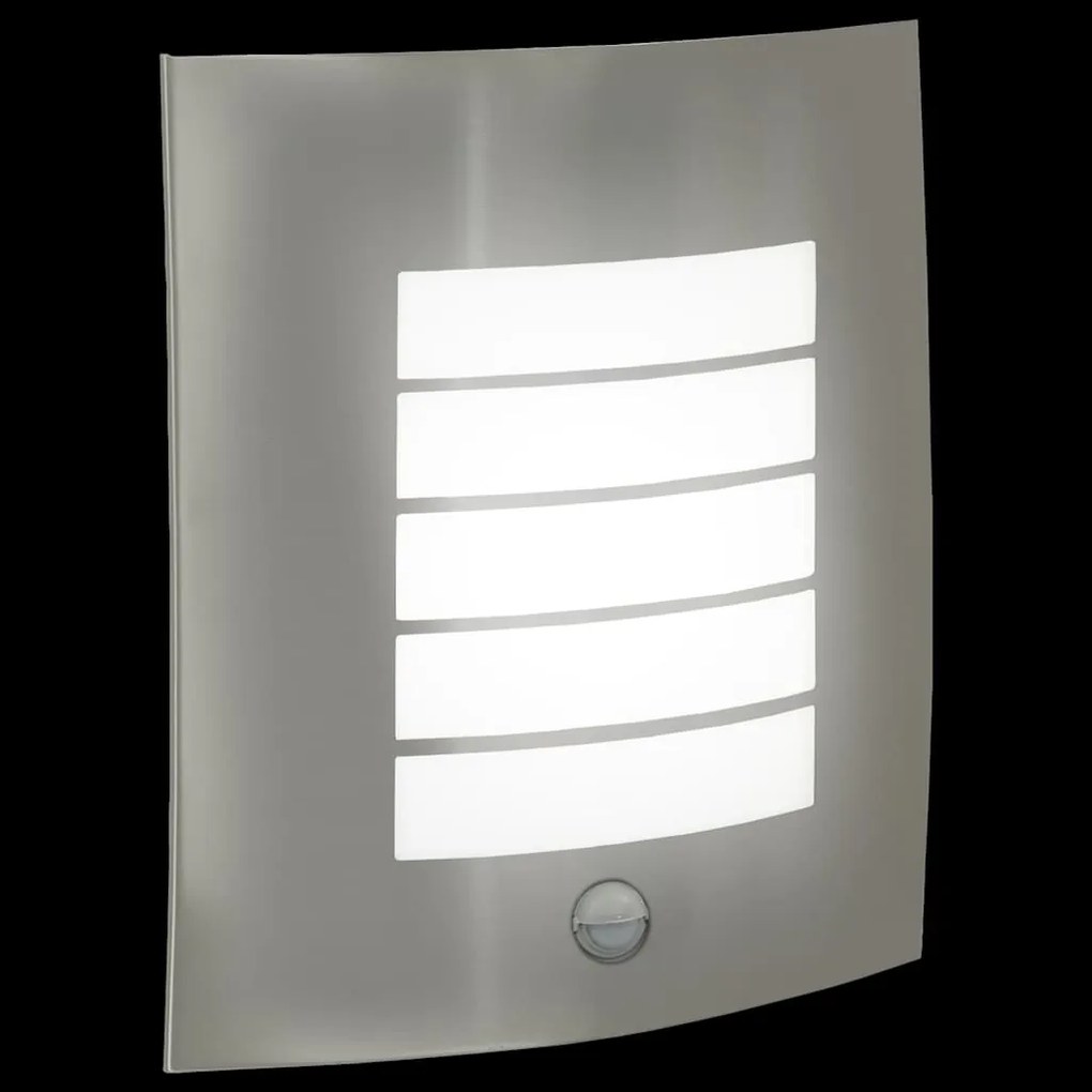 Luz de Parede Externa com Sensor 2 pcs Prata Aço Inoxidável IP44