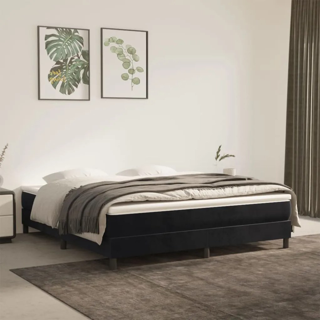 3120780 vidaXL Estrutura de cama com molas 160x200 cm veludo preto