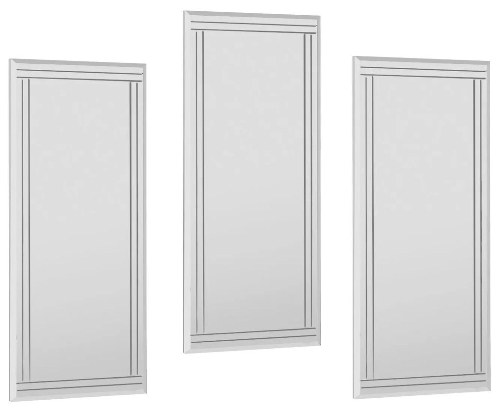 Conjunto de Espelhos Decorativos Mini Buhem – Transparente – 30x70x2,2