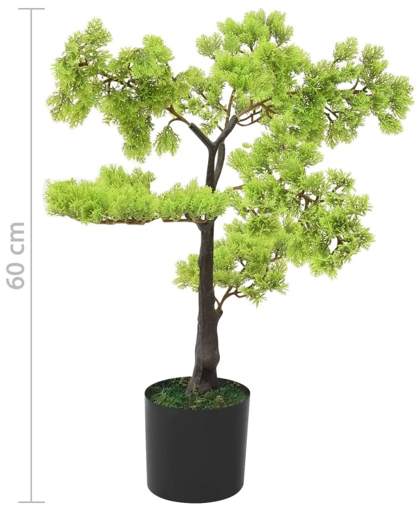 Bonsai cipreste artificial com vaso 60 cm verde