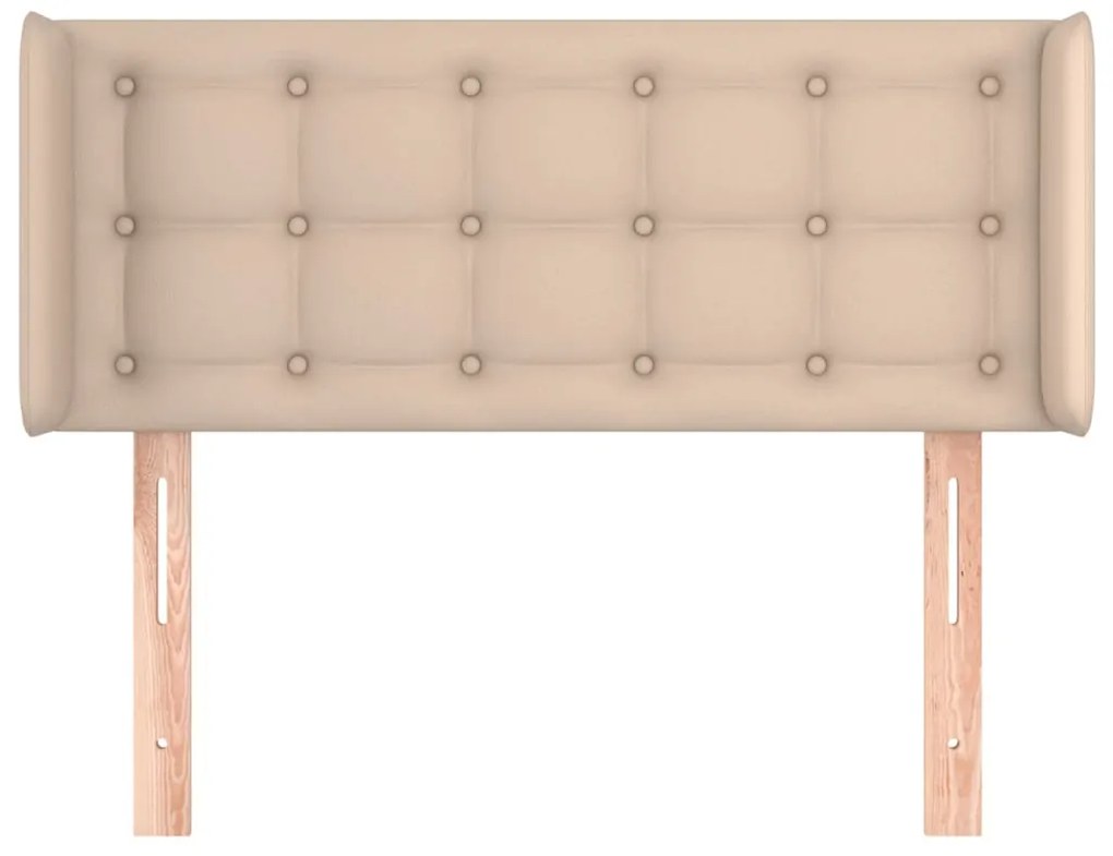 Cabeceira cama abas couro artificial 103x16x78/88 cm cappuccino