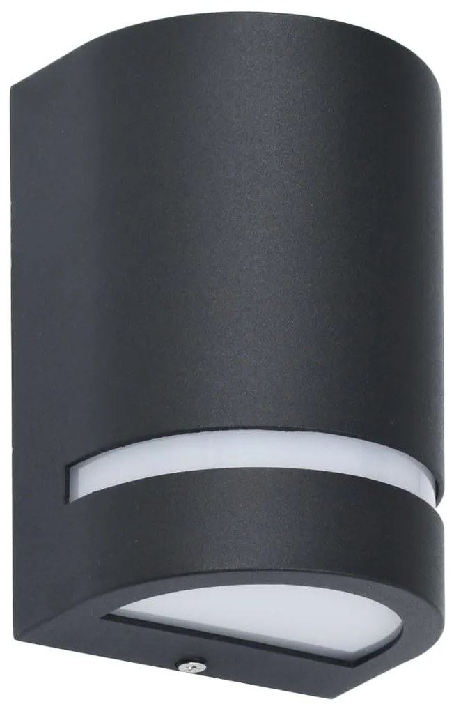 Candeeiros de parede exterior 2 pcs 35 W semicilíndrico preto