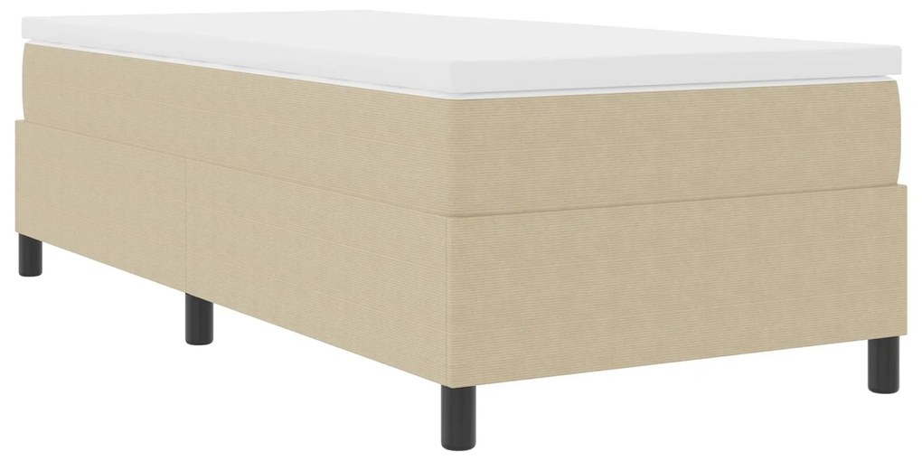 Cama com Box Spring com Colchão Verde Claro Cinza 90x200 cm Tecido de