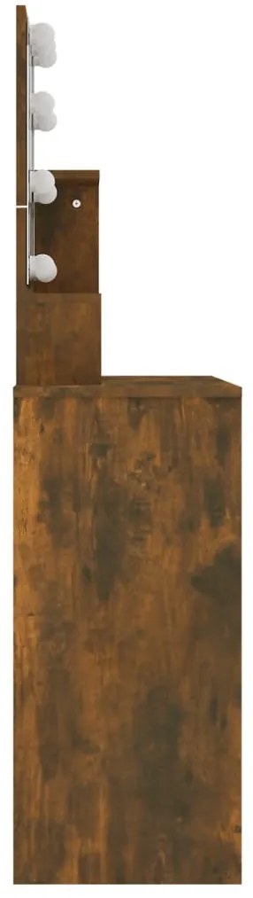 Toucador com LEDs 86,5x35x136 cm cor carvalho fumado