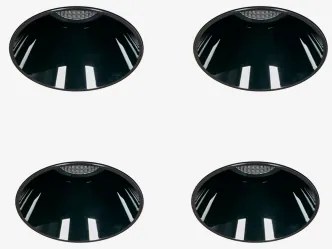 Pack De 4 Downlights Led Embutidos Sem Moldura Trimless Redondos Em Alumínio Gensap Preto & 8 W & 38º & Branco Frio 4000k & Ø6,8 Cm - Sklum