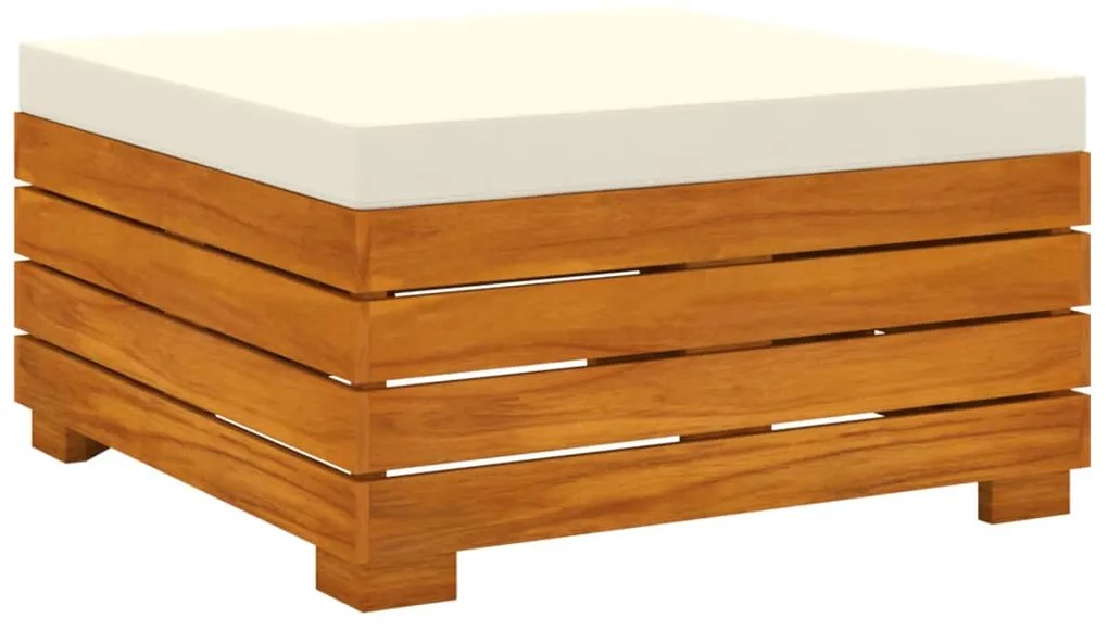 4 pcs conj. lounge jardim c/ almofadões madeira acácia maciça