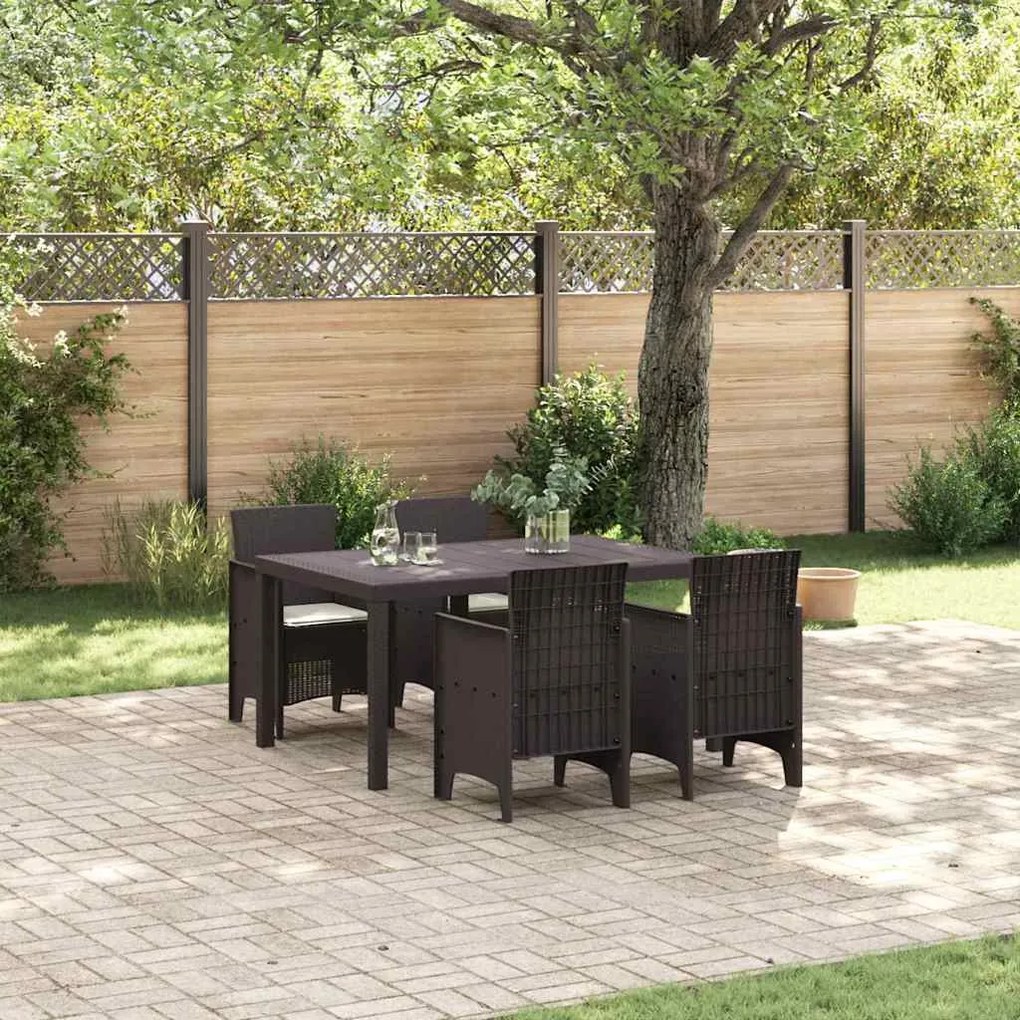 vidaXL Conjunto de Jantar para Jardim 5 pcs Castanho 150 x 100 x 73 cm