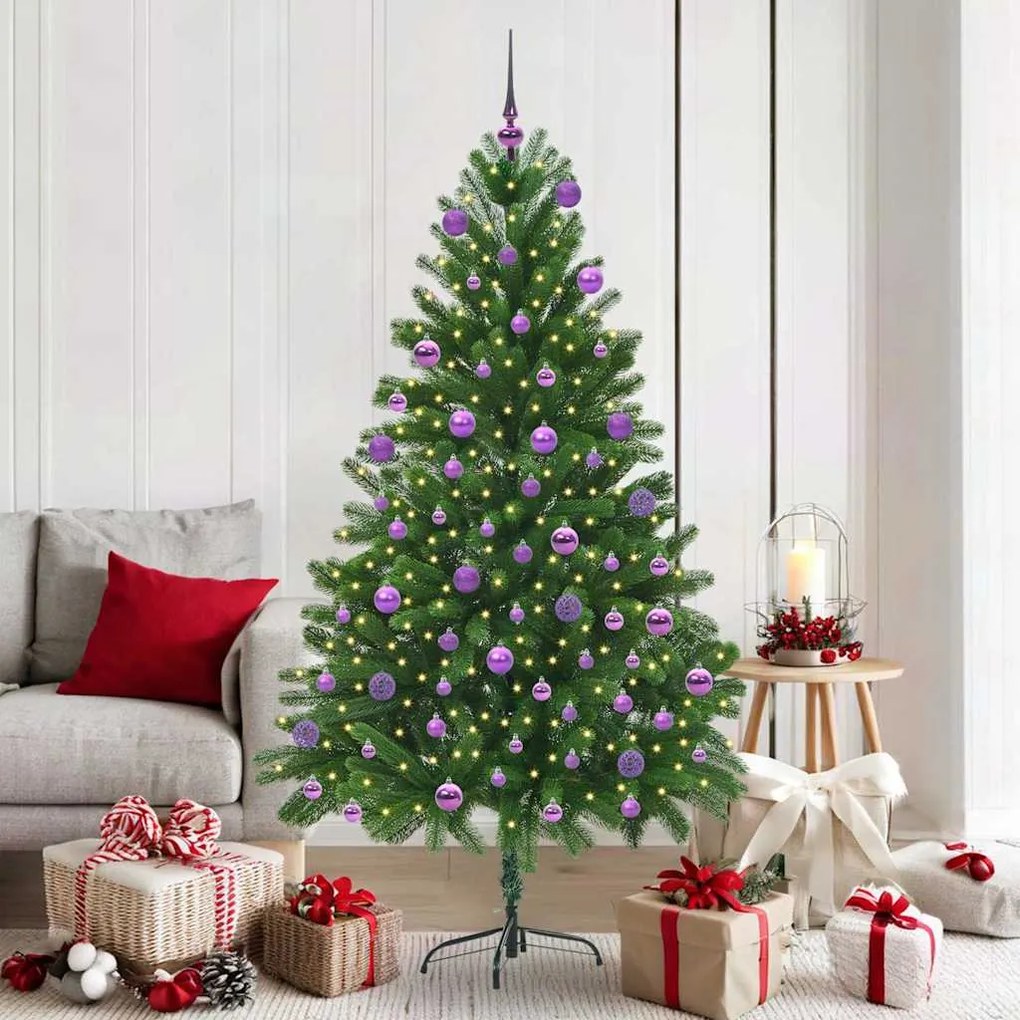 vidaXL Árvore de Natal com 300 LEDs com suporte Verde 180 cm PE