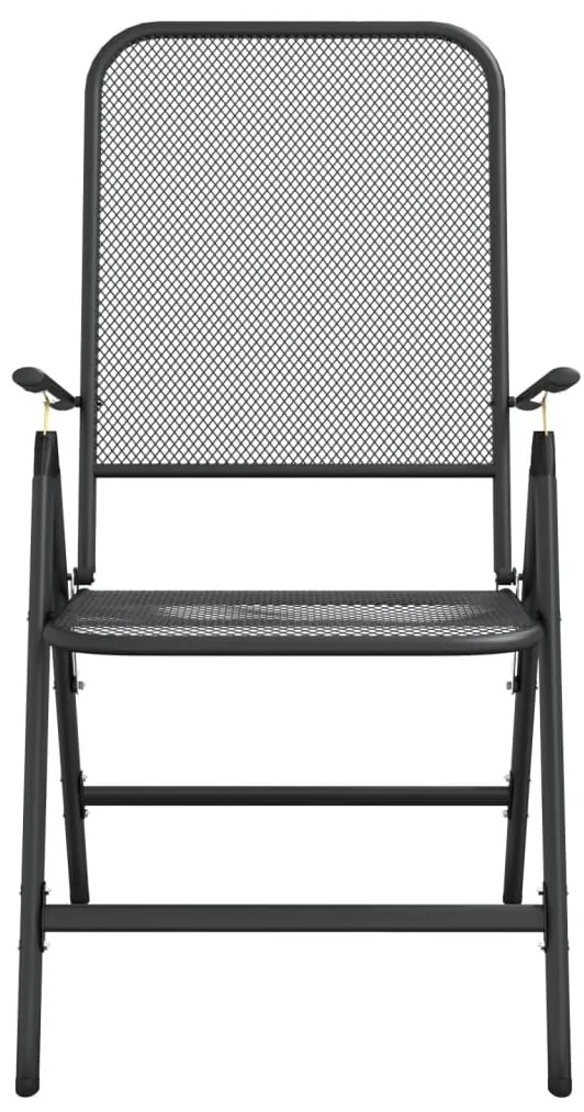 3 pcs conjunto de jantar para jardim rede de metal antracite